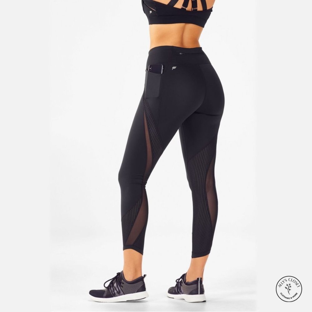 Fabletics Black Mid-Rise 7/8 Leggings